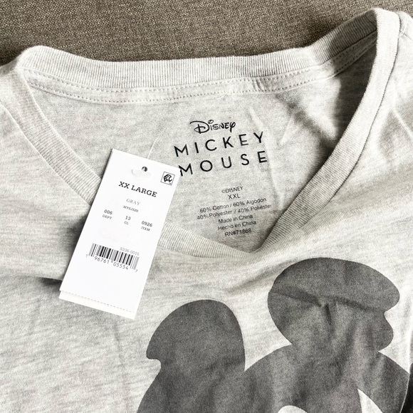 Disney Mickey Mouse Gray T Shirt, new with tags! Size XXL - Picture 2 of 3